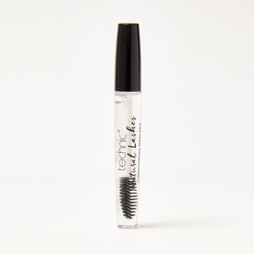 A natural lashes clear mascara in front of a white background.