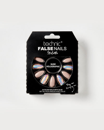 Technic False Nails - Nude Holographic Stiletto