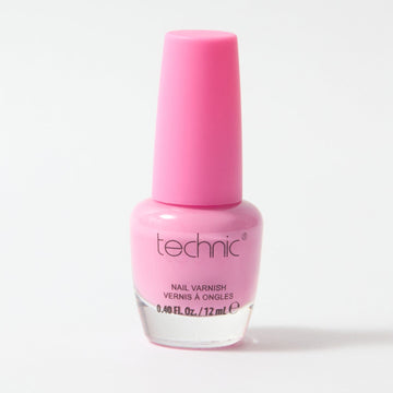 A bottle of nail varnish in the shade Marshmallow on a white background