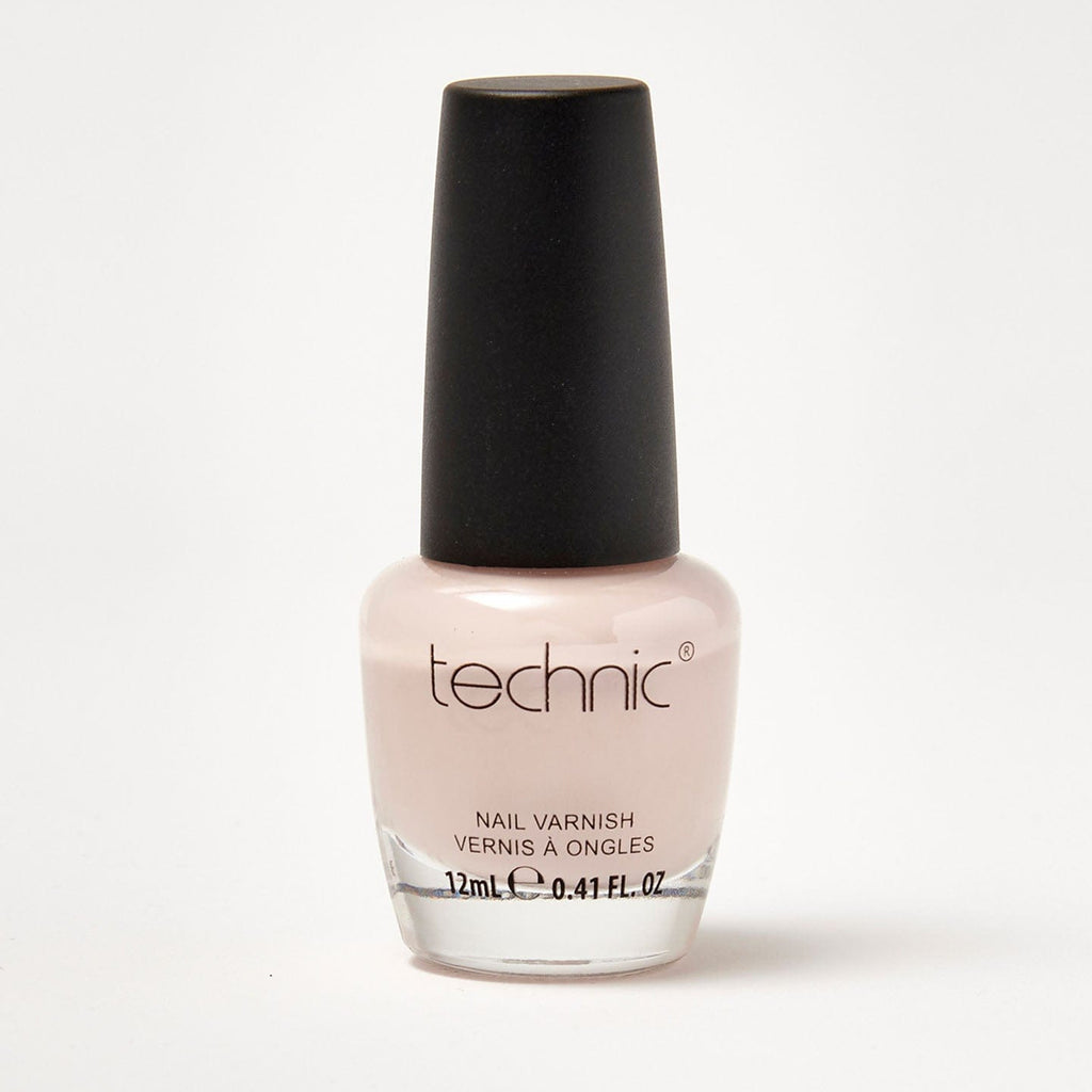 A bottle of nail varnish in the shade Bubs on a white background