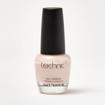 A bottle of nail varnish in the shade Bubs on a white background