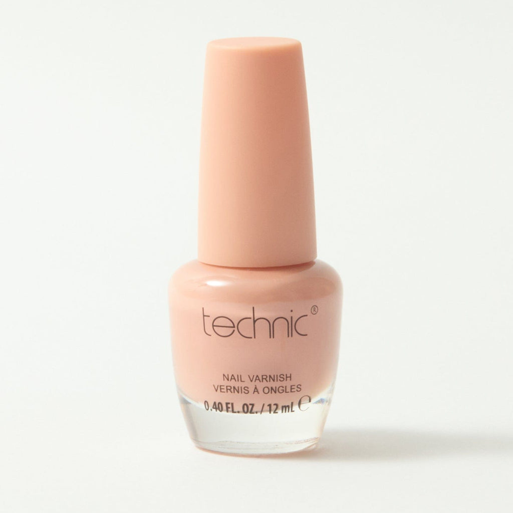 A bottle of nail varnish in the shade Toastie on a white background