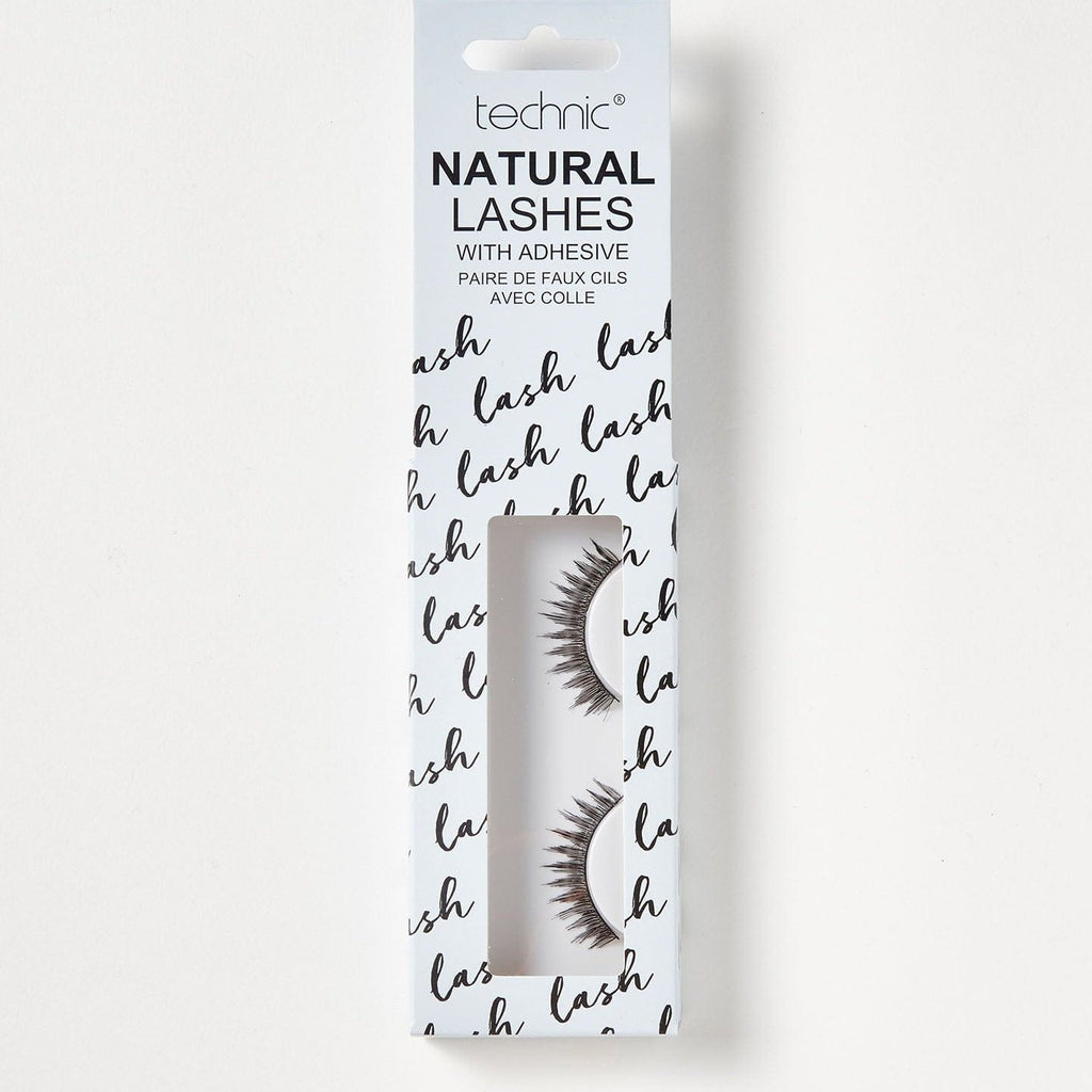 Natural lashes in a pastel blue box on a white background.