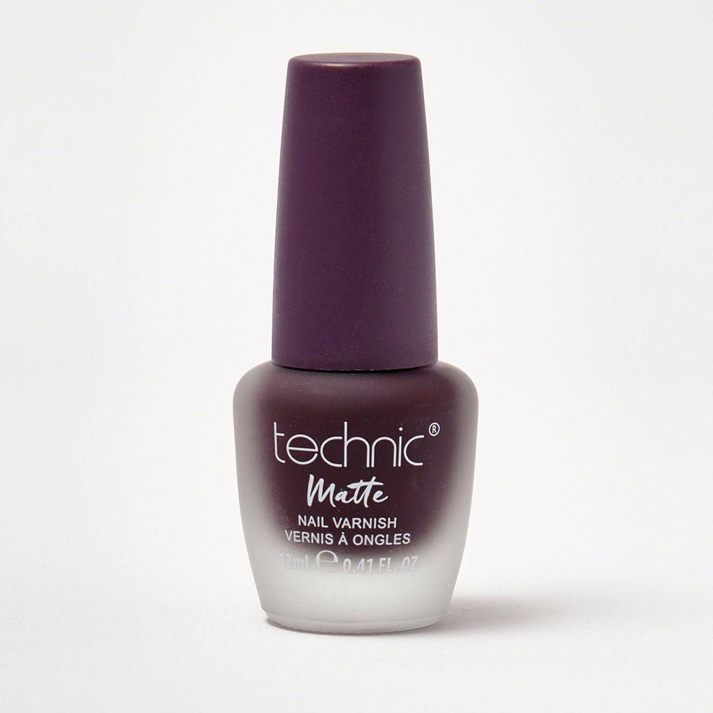 A bottle of matte nail varnish in the shade Cocoa on a white background