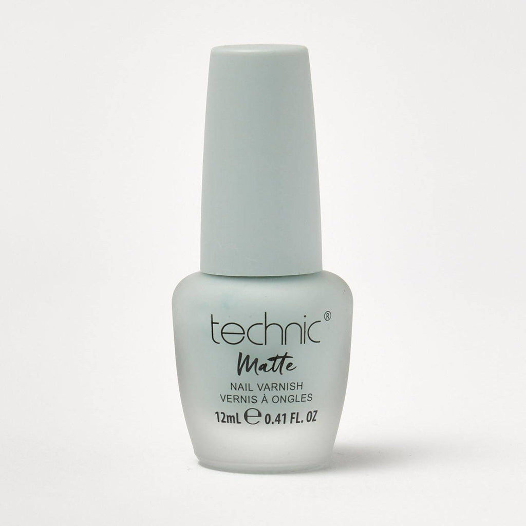 A bottle of matte nail varnish in the shade Tick-Tack-Toe on a white background