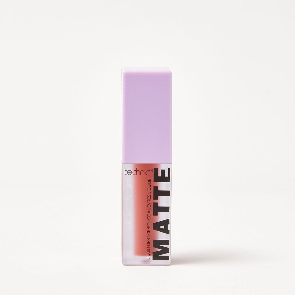 A matte liquid lipstick in the shade Sugar Cookie on a white background.