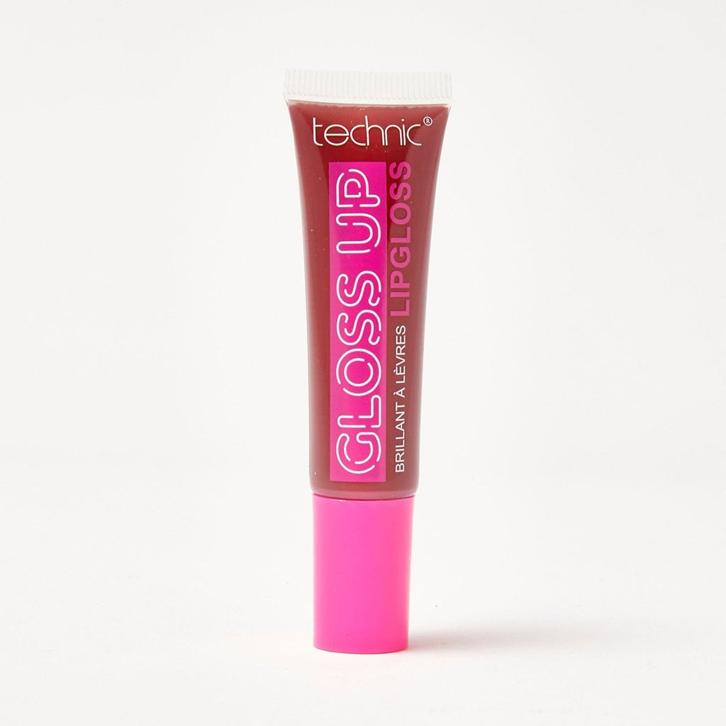 A gloss up lip gloss in the shade Damson on a white background.