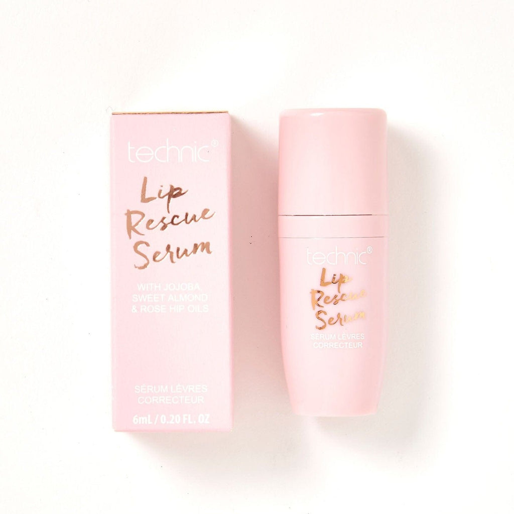 2 of the lip rescue serums on a white background. 1 is in its original box packaging the other is out of the box packaging.