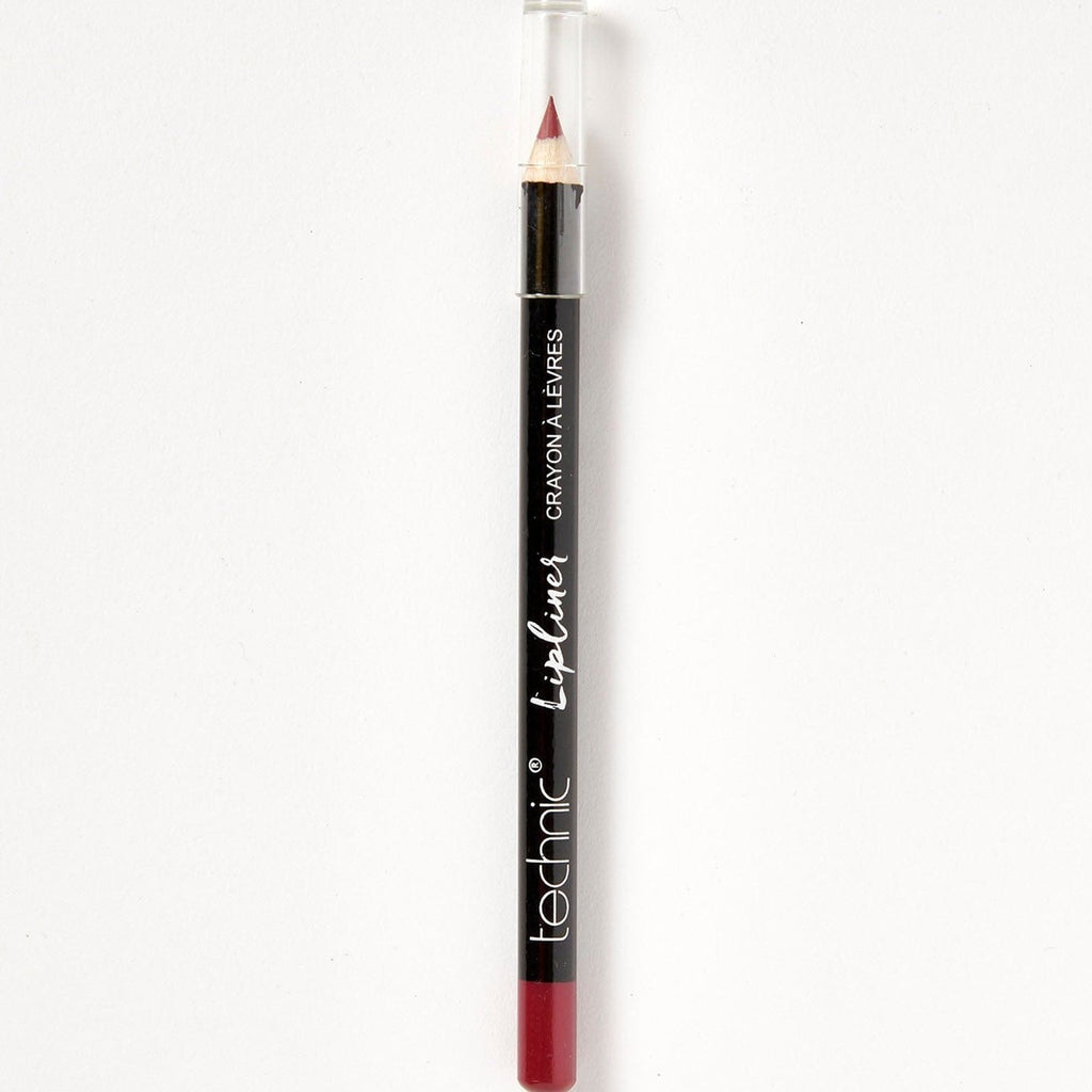 A wooden lip pencil in the shade Cherry Kiss on a white background.