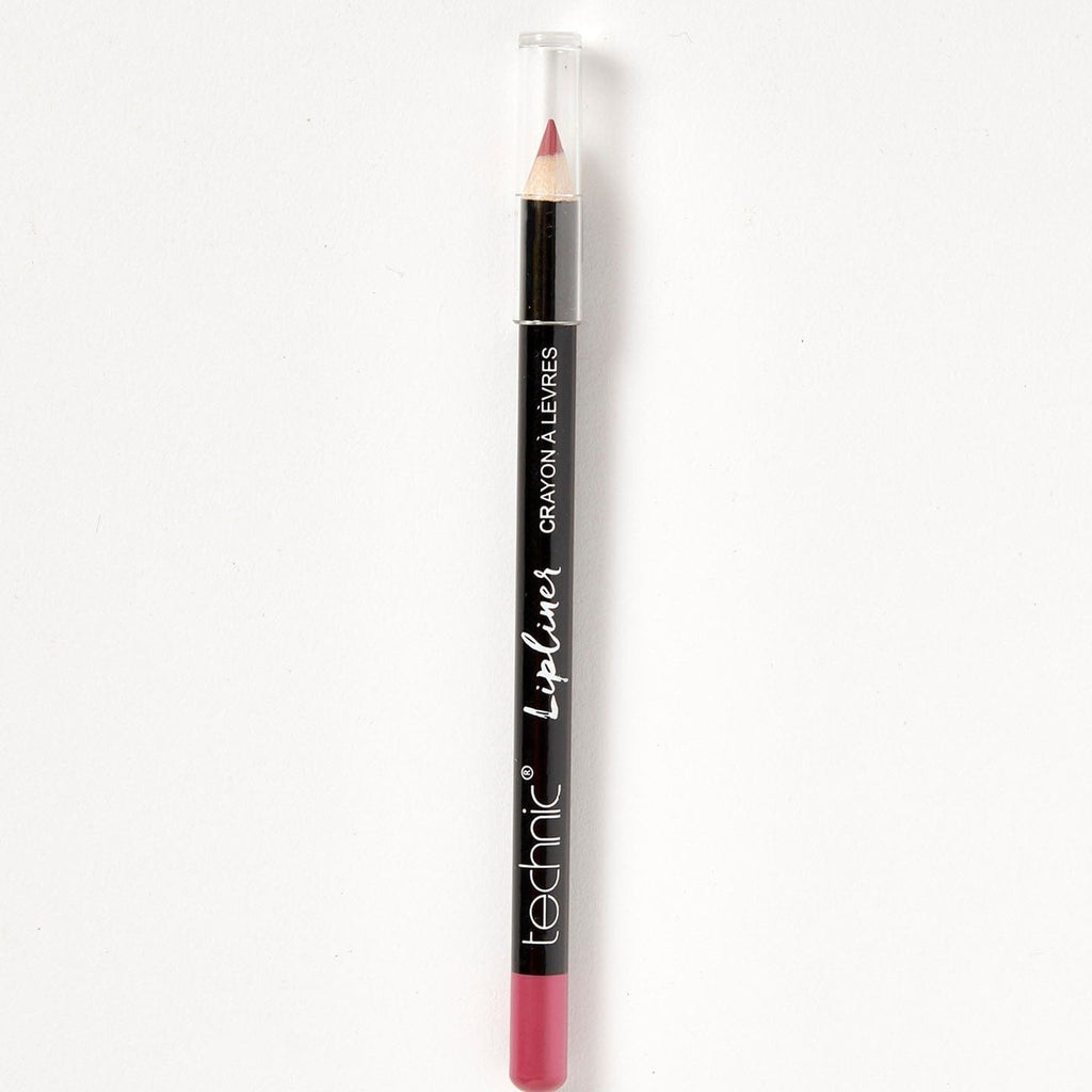 A wooden lip pencil in the shade Pink Fizz on a white background.