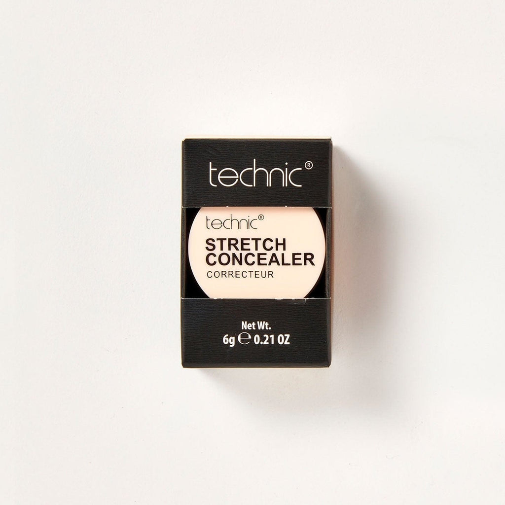 A stretch concealer in the shade Fair in its black coloured packaging on a white background.