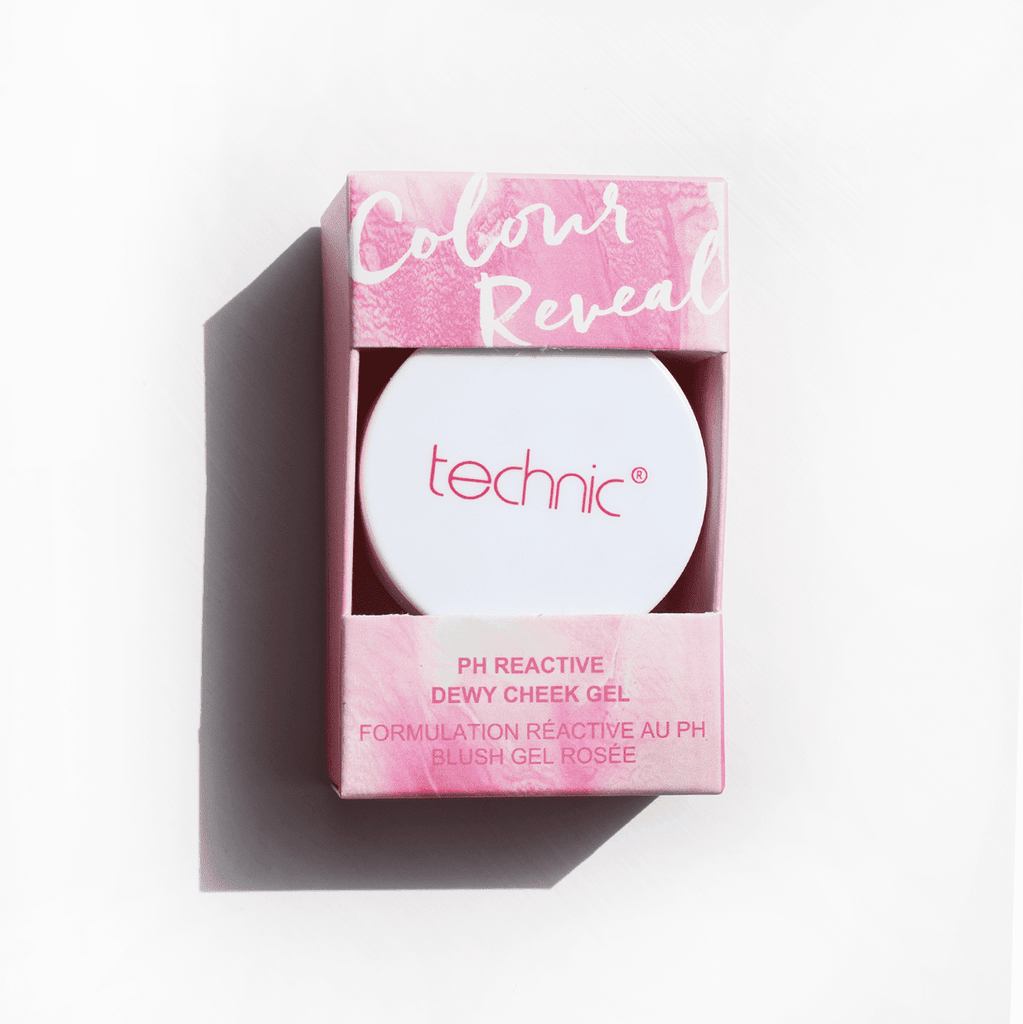 A colour reveal dewy cheek gel in its pink packaging on a white background.