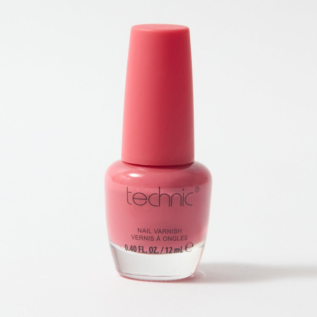 A bottle of nail varnish in the shade Candyfloss on a white background