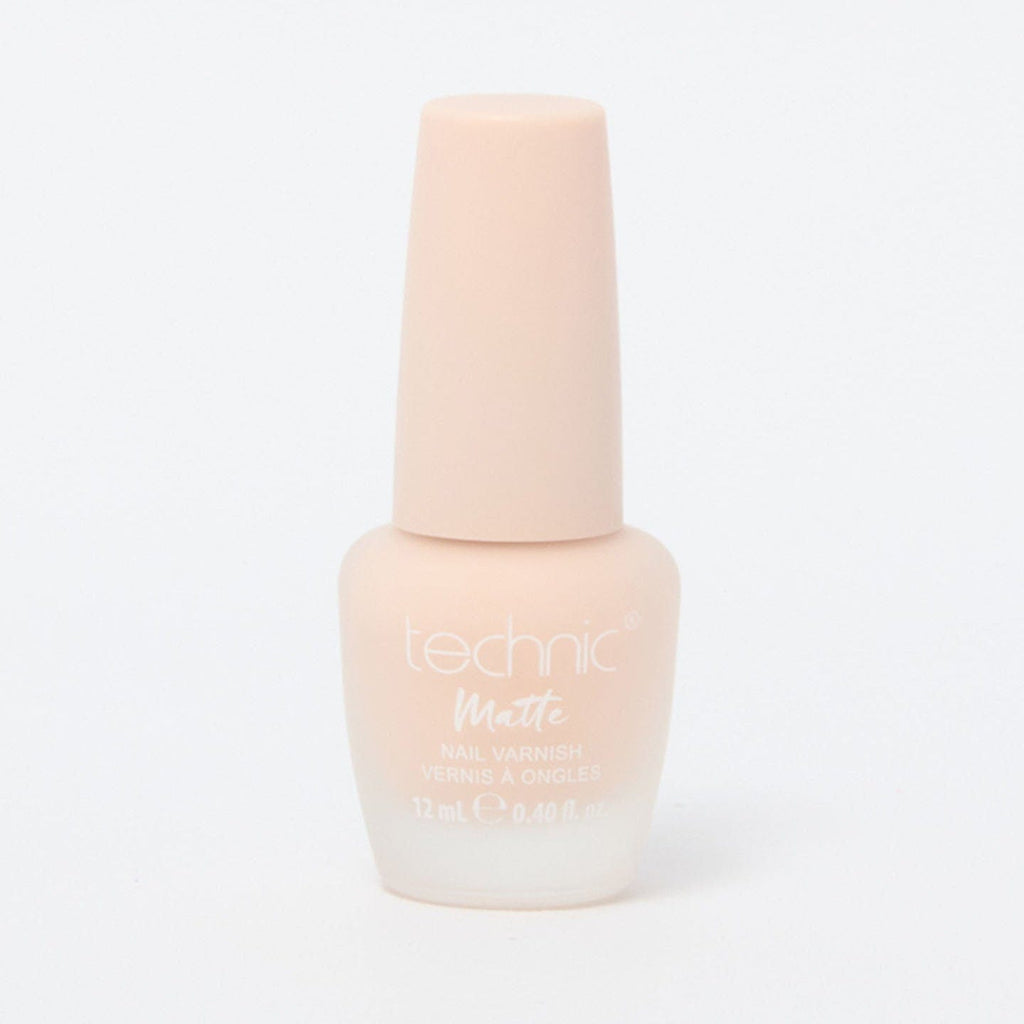 A bottle of matte nail varnish in the shade Wifey Material on a white background. 