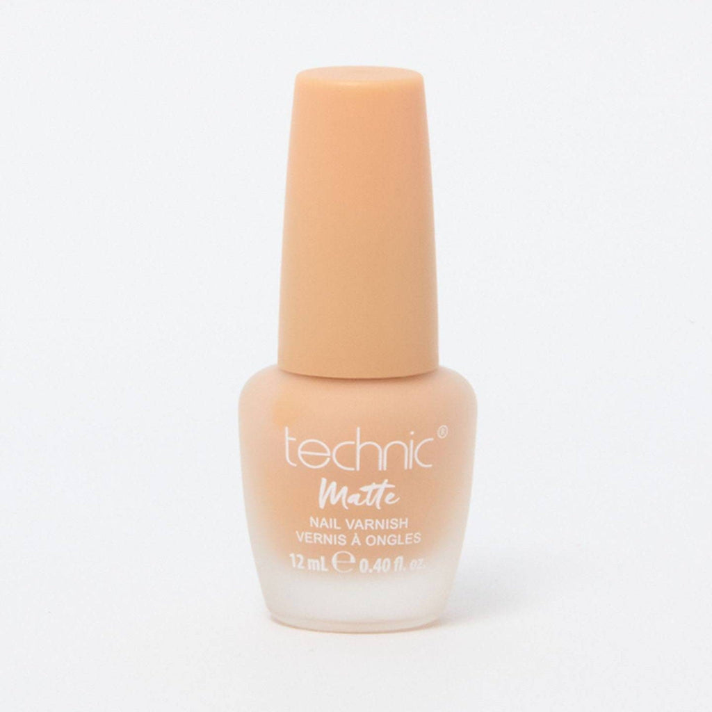 A bottle of matte nail varnish in the shade Newly Weds on a white background