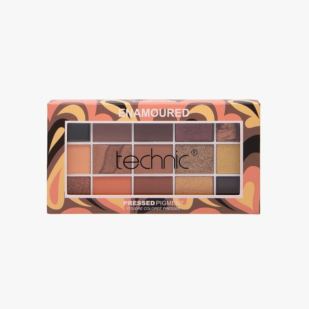 A Enamoured eyeshadow palette on a white background.