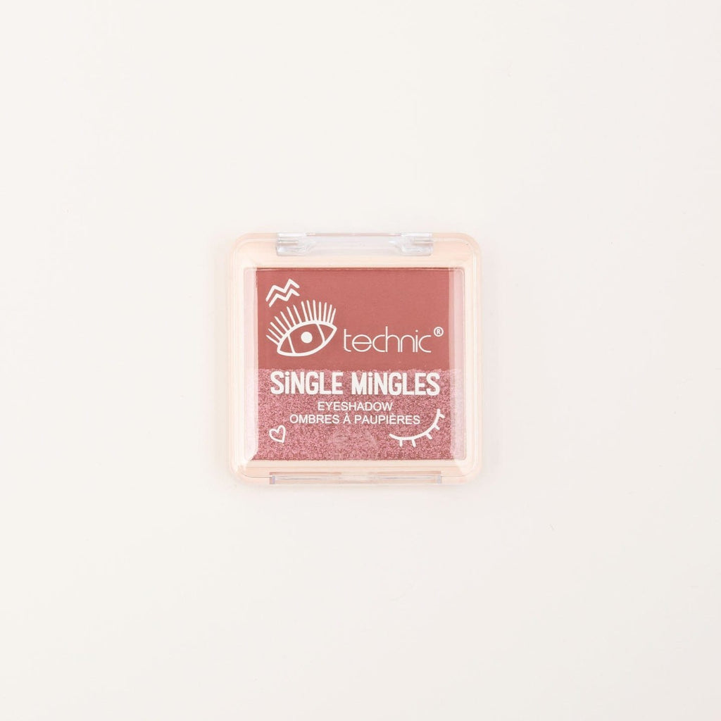 A single mingles eyeshadow duo in the shade Kiss Chase on a white background.