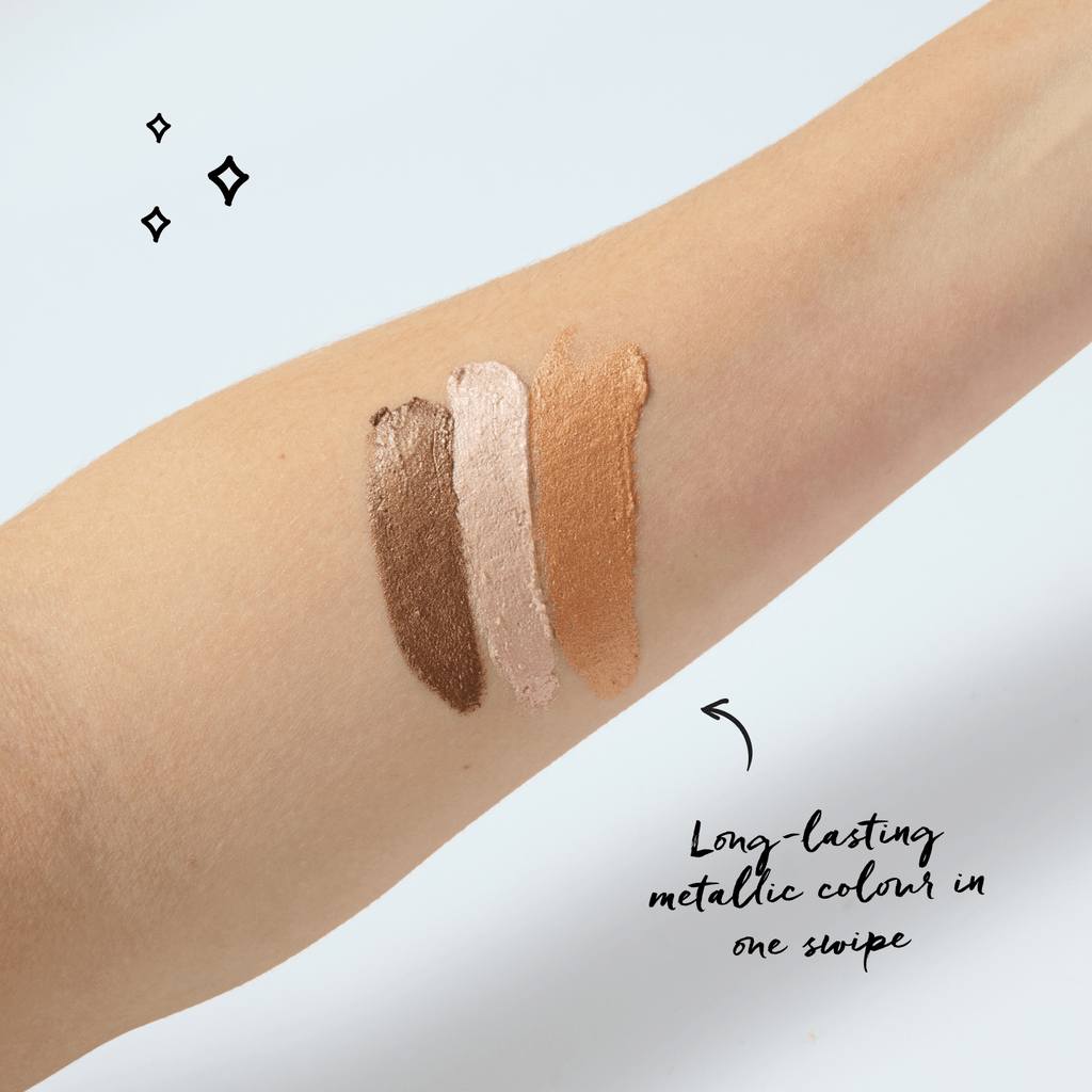 Swatches of all 3 shades on a models arm.