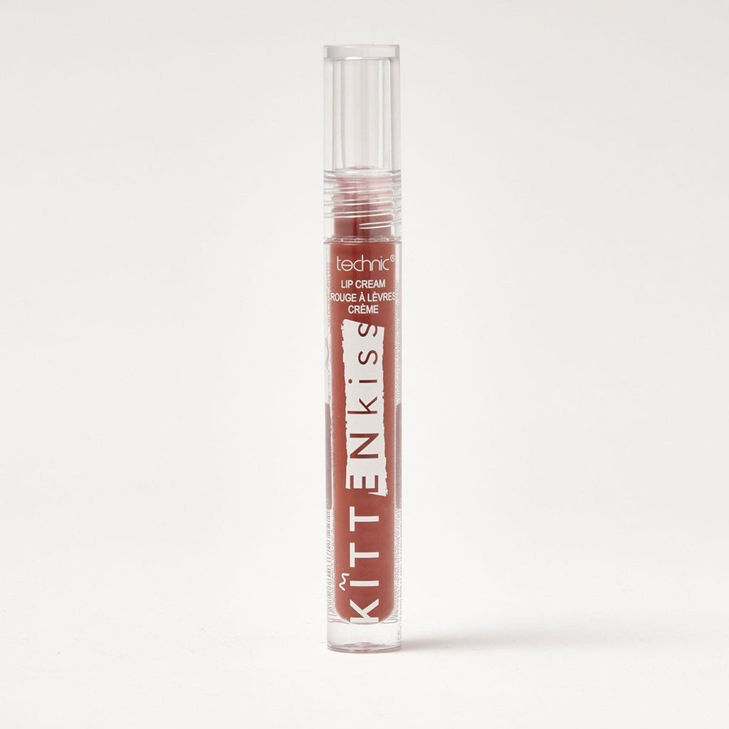 A kitten kiss lip cream in the shade Brown Bunny on a white background.
