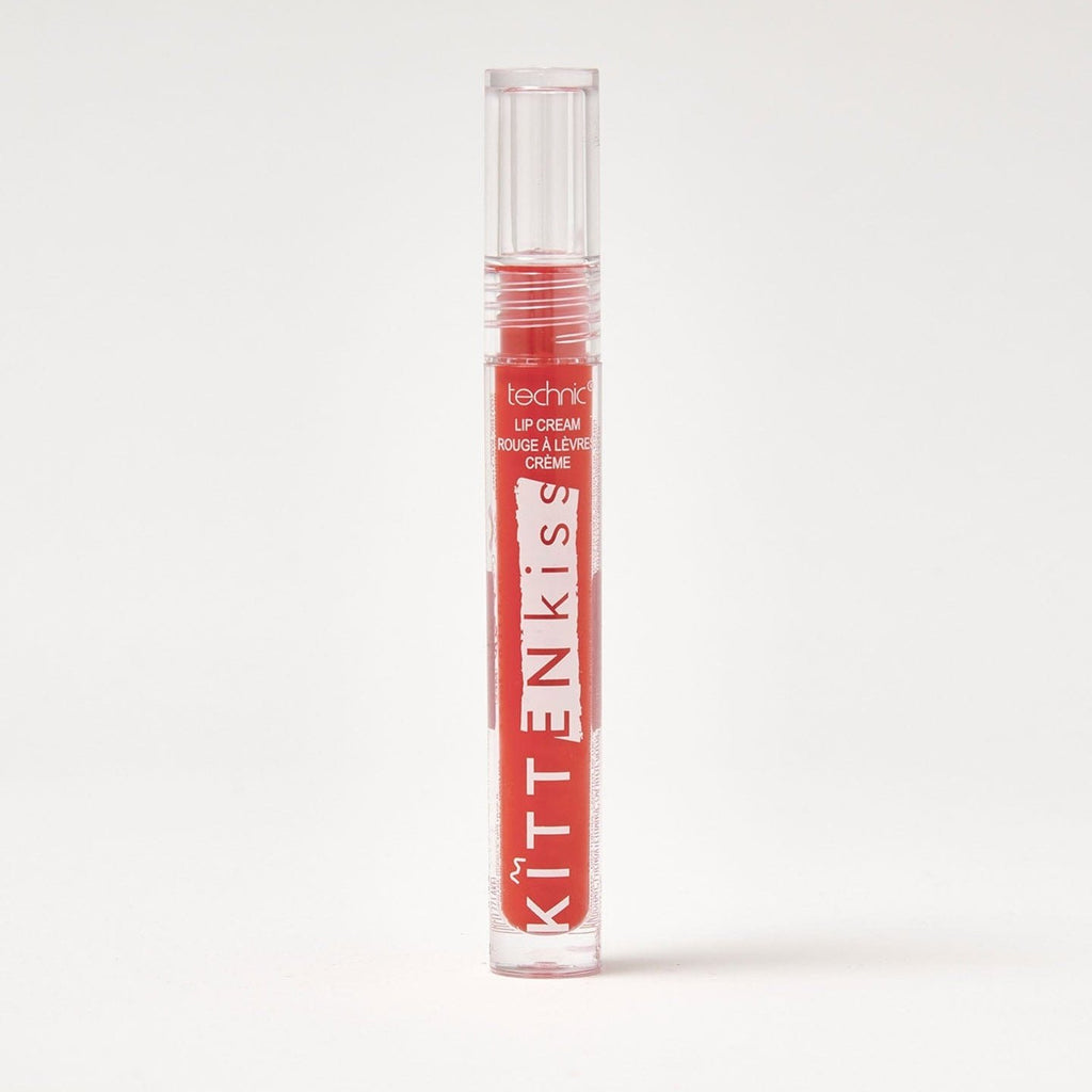 A kitten kiss lip cream in the shade High Voltage on a white background.