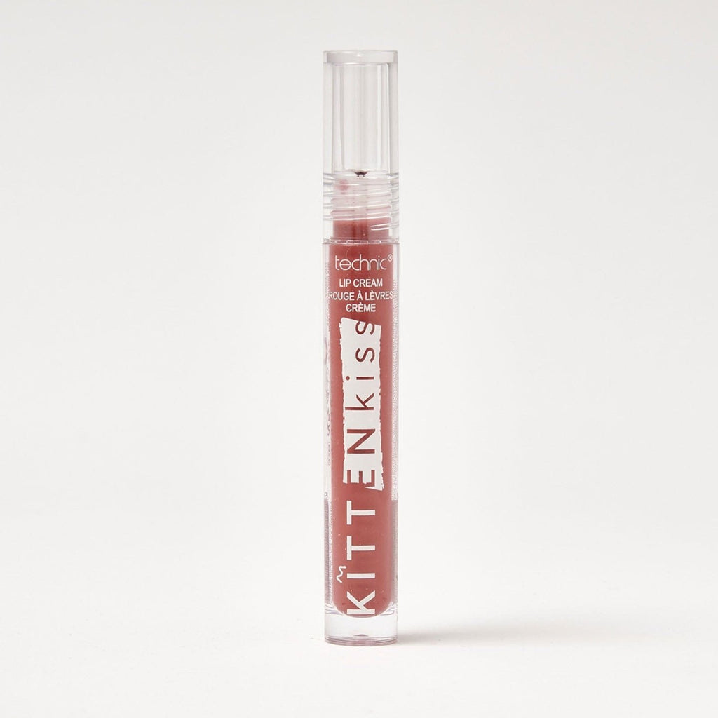 A kitten kiss lip cream in the shade Twice Shy on a white background.