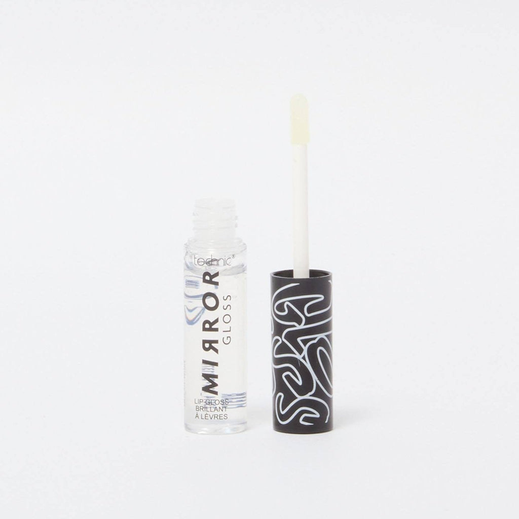 An opened mirror gloss in the shade Clear on a white background.