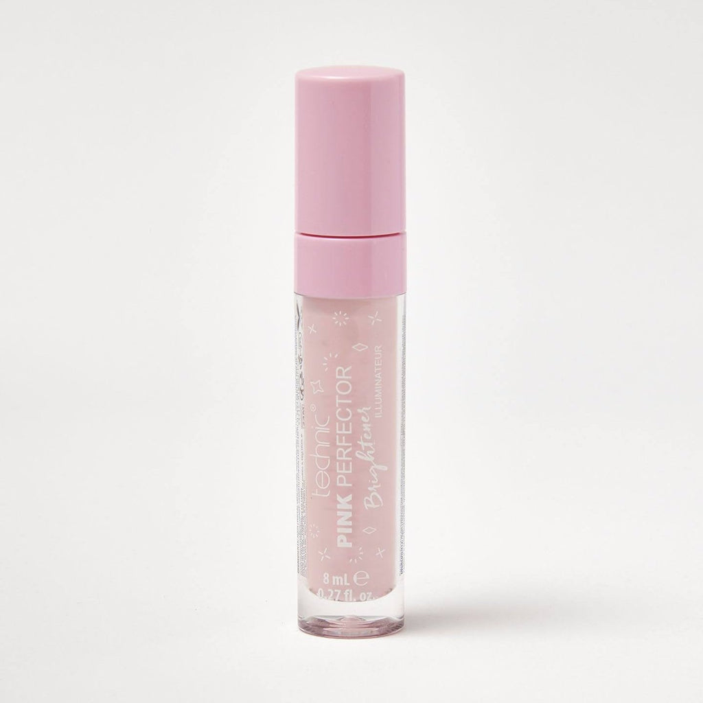A pink perfector concealer on a white background.