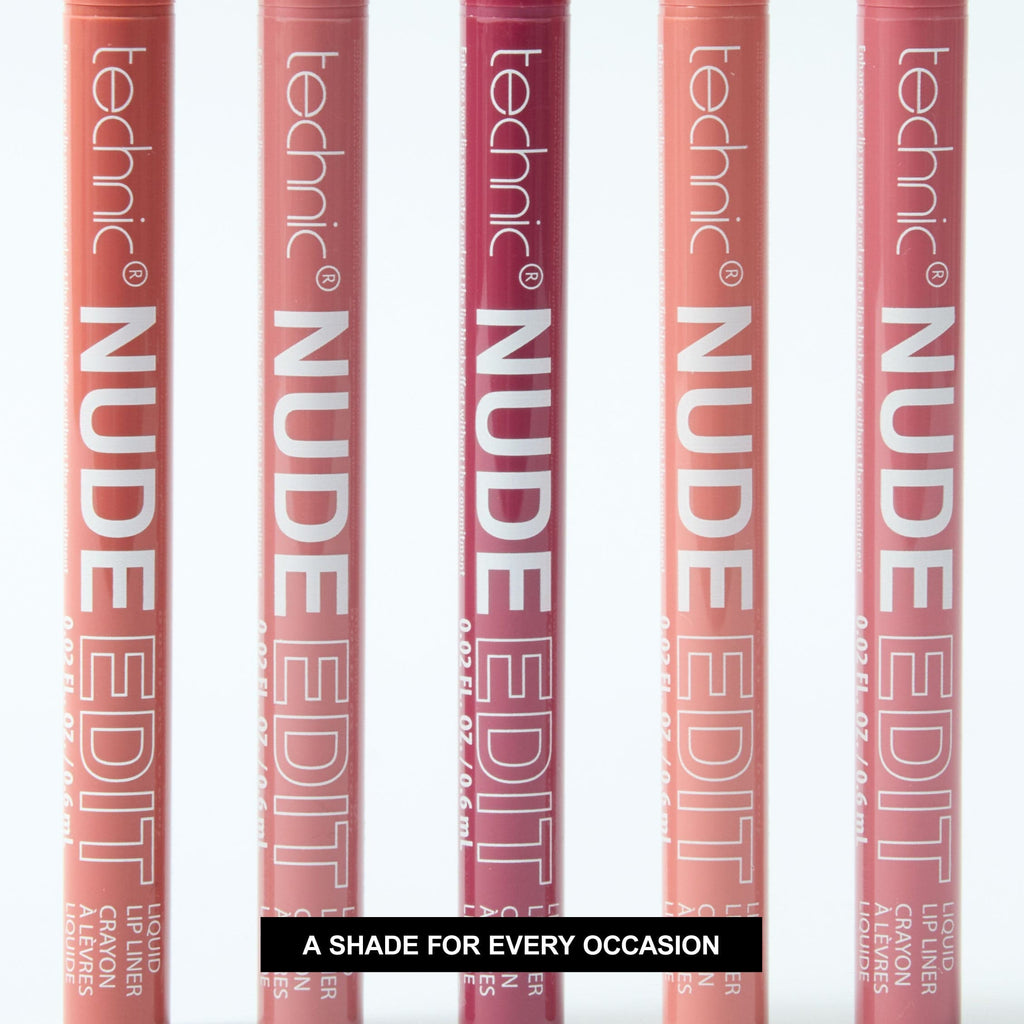 All 5 lip liner shades lined up