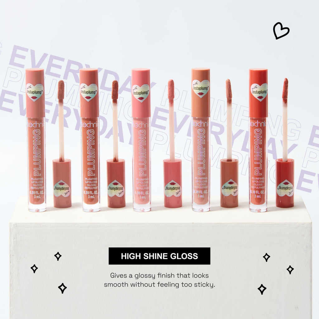 All lip gloss shades in a row 