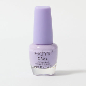A bottle of gloss nail varnish in the shade Cupcake on a white background