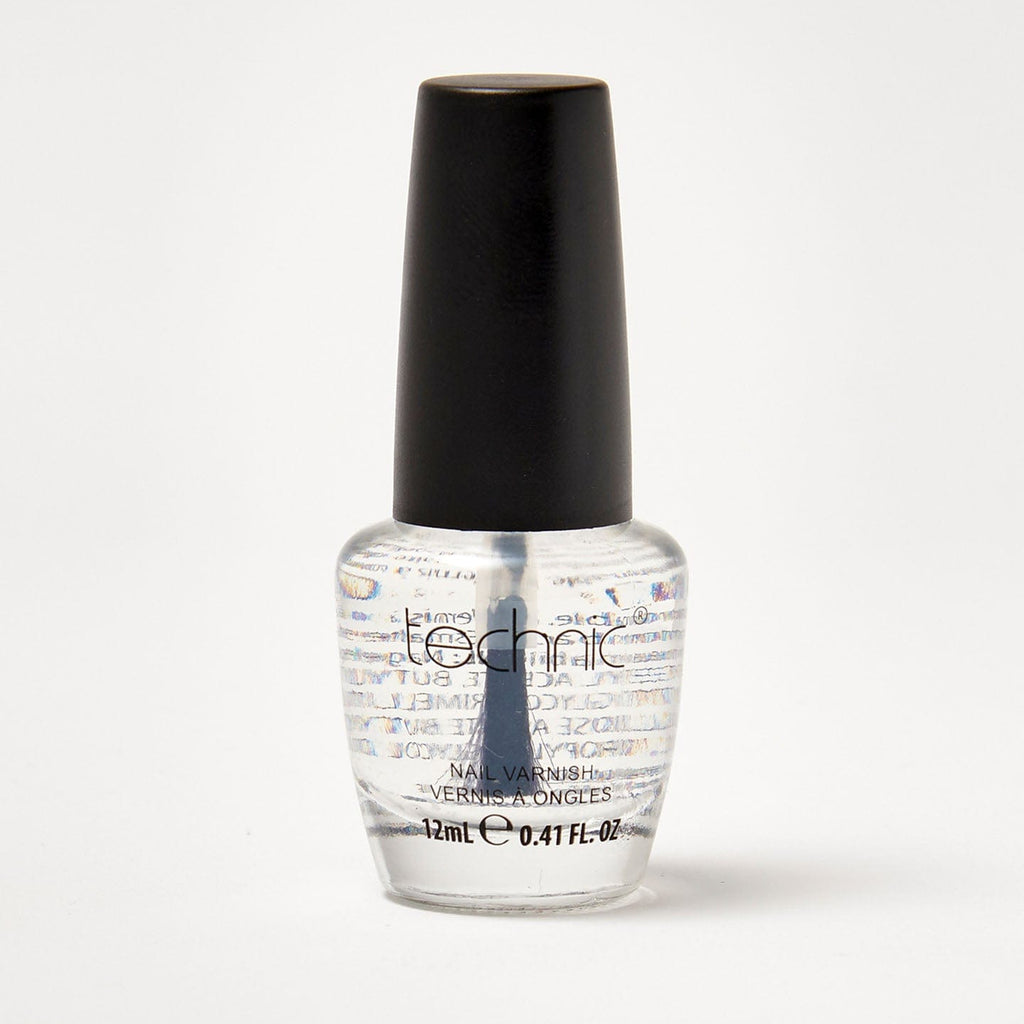 A bottle of nail varnish in the shade Clear on a white background 