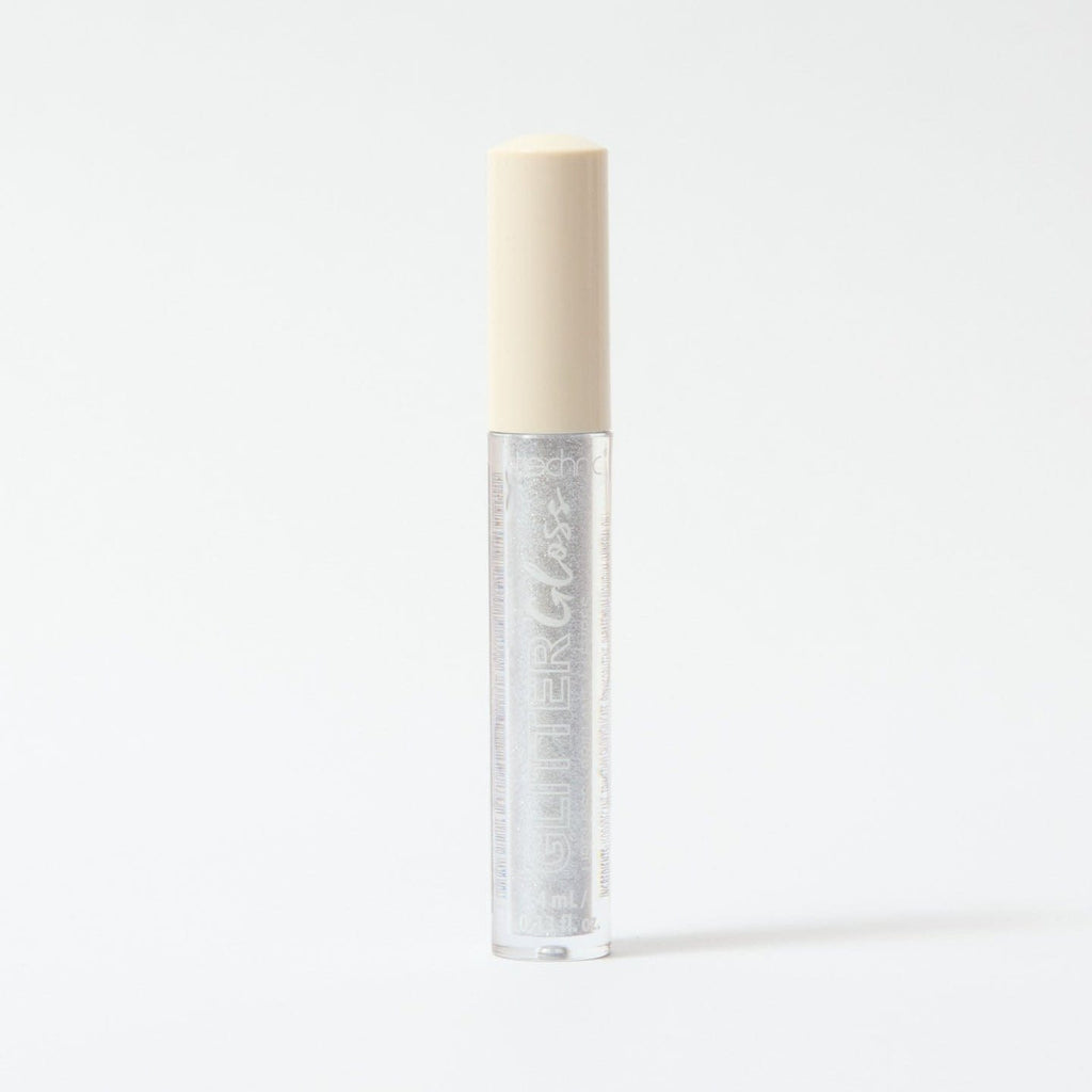 A glitter gloss in the shade Silver on a white background.