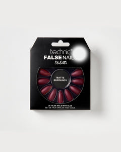 Technic False Nails - Stiletto Matte Burgundy