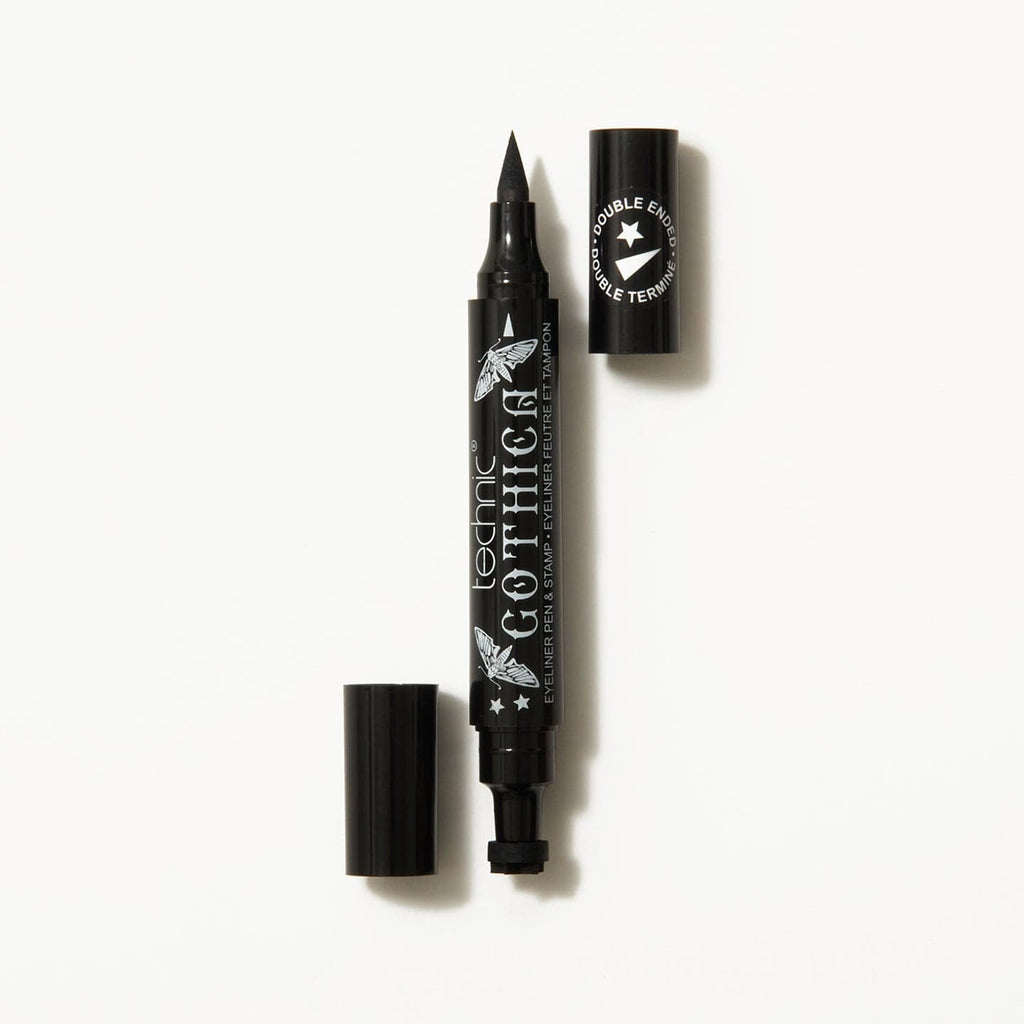 Gothica double ended eyeliner opened on both sides, on a white background.