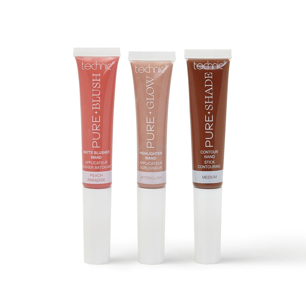 The blusher wand, highlighter wand and contour wand out of the packaging.