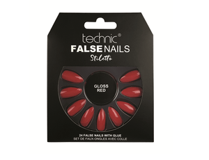 Technic False Nails - Stiletto Gloss Red